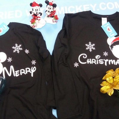 Merry Christmas Disney Matching Shirts Mickey and Minnie Mouse Heads with Snowflakes World's Cutest Matching Couple Shirts etsy holidays 5XL