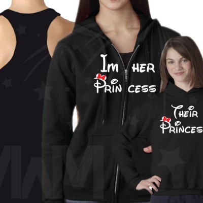 Matching Family Shirts, LGBT Lesbian Parents I'm Her Princess She's My Princess Their Princess (3 and more shirts)