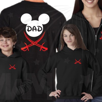 Family Pirate Matching Shirts With Swords and Names