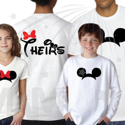 Family Shirts His Hers Theirs Minnie Mouse Cute Red Bow Mickey Mouse Head Pants
