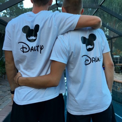 Personalize LGBT Gays I'm His Prince and He's My Prince with Mickey Mouse ears mustaches and names matching honeymoon vacation trip etsy lol