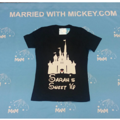 Sweet 16 Shirt With Disney Castle And Custom Name