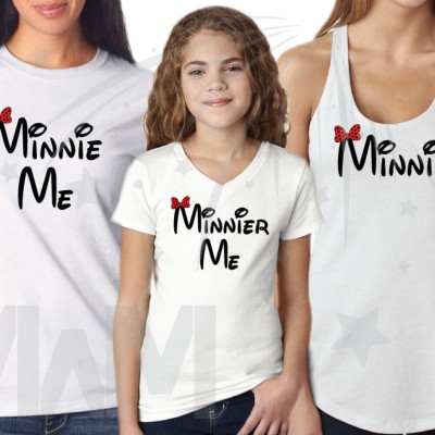 3 or more Minnie Mouse Minnie Me Minnier Me Matching Family Shirts
