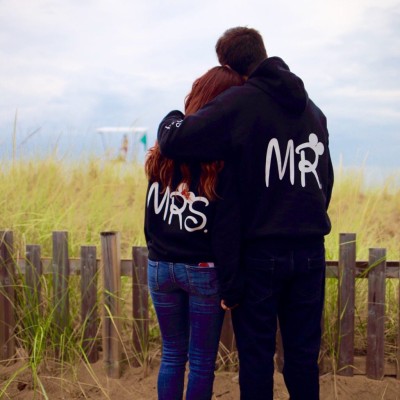 Mr and Mrs Disney Cute Couple Matching Shirts With Your Wedding Date