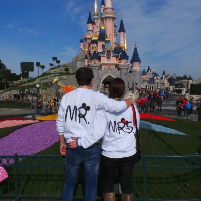 Disney Mr Mrs Matching Couple Shirts With Mickey Minnie Mouse Kissing