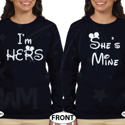 LGBT Lesbian She's Mine I'm Hers With Wedding Date
