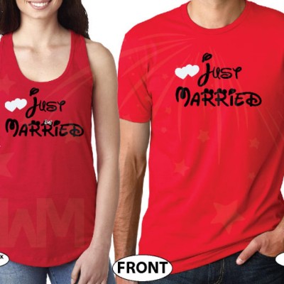Just Married Matching Couple Apparel For Mr Mrs