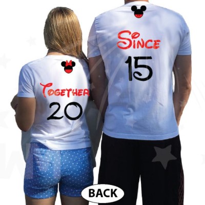 Disney Cute Matching Shirts Together Since Forever Mickey Minnie Mouse For Mr and Mrs