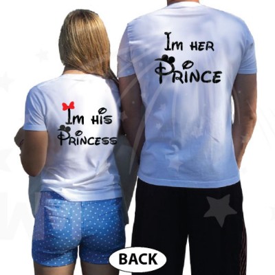I'm His Princess I'm Her Prince Matching Shirts Minnie Mouse Bow Mickey Mouse Ears