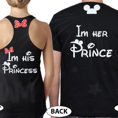 Cute I'm Her Prince I'm His Princess Mickey Head Minnie Bow