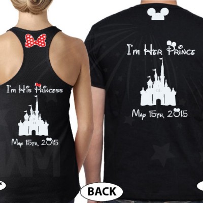 Addicted To Disney I'm Her Prince I'm His Princess Disney Castle Wedding Date Minnie Bow Mickey Head