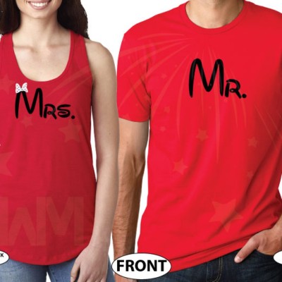 Disney LoVe SoulMate Matching Couple Shirts With Mickey Minnie Kissing For Mr and Mrs
