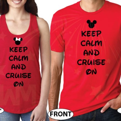 Keep Calm and Cruise On Disney Couple Matching Shirts