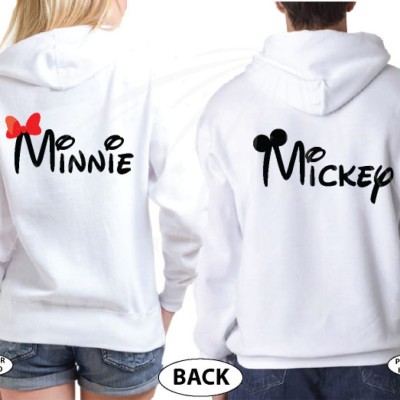 Mickey Mouse, Minnie Mouse Red Bow, Cute Kissing