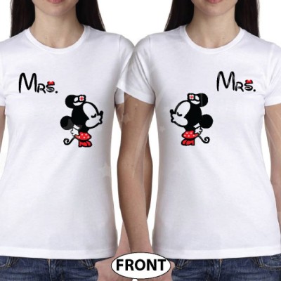 LGBT Lesbian Couple Shirts For Mrs Kissing Minnie