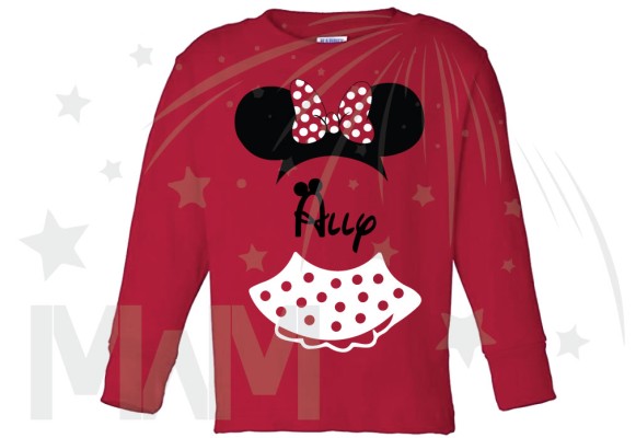 Minnie Mouse Costume Minnie Polka Dot Skirt Mickey Ears With Custom Name Toddler Sizes