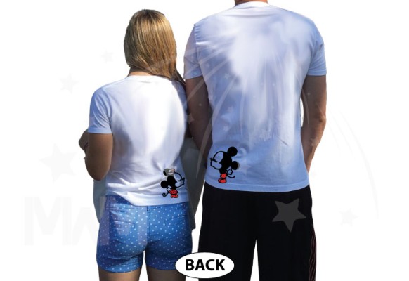 Wifey Hubby Super Cute Mickey Minnie Mouse Kiss on back