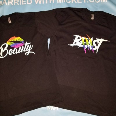 LGBT Lesbian Rainbow Design Beauty and Beast , Last Name and Wedding Date