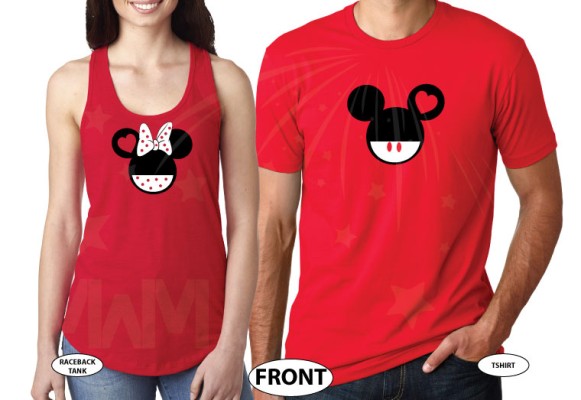 Disney Cute Matching Shirts Together Since Forever Mickey Minnie Mouse Head