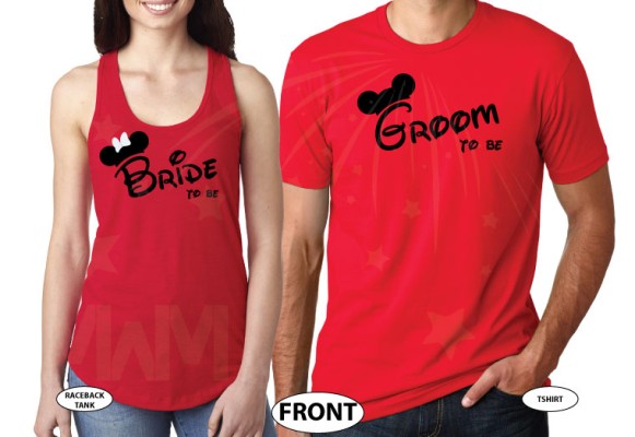 Bride To Be Groom To Be His Princess Her Prince With Wedding Date Mickey's Hands In Heart Shape