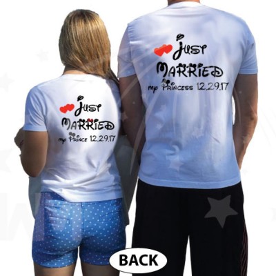Just Married My Princess, My Prince Matching Shirts For Mrs and Mr With Special Day, Wedding Date