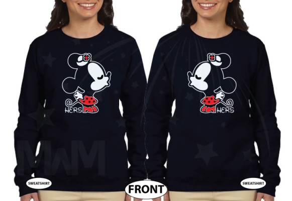 LGBT Lesbian Matching Shirts, Kissing Minnies, Minnie Mouse Kiss