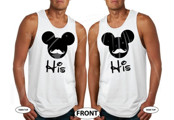 LGBT Gay Matching Shirts His Mickey Mouse Mustaches