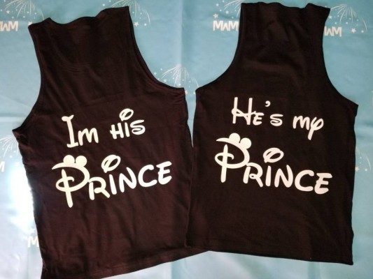 Disney LGBT Gay Couple Shirts, I'm His Prince and He's My Prince, Super Cute Matching Shirts