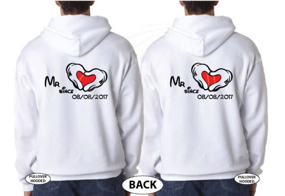 LGBT Gay I'm His Beauty I'm His Beast Mr Since Wedding Custom Date Mickey Mouse Hands in Heart Shape