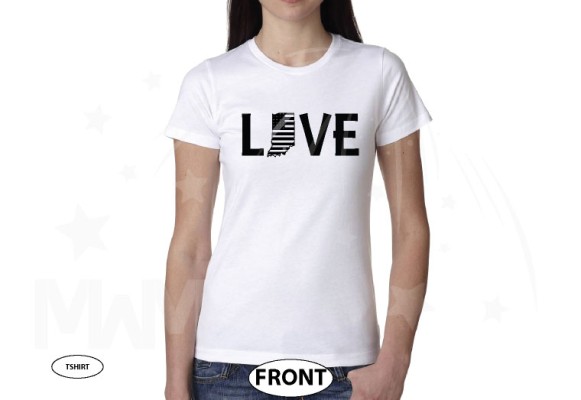 Love With State Outline, Please Leave a Note With Your State, Ladies and Mens Shirt Styles