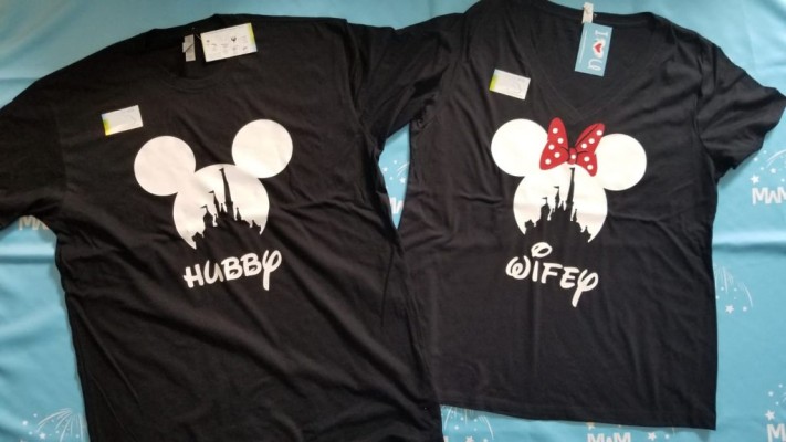 Hubby and Wifey Matching Couple Shirts, Mickey Minnie Mouse Heads (Copy)