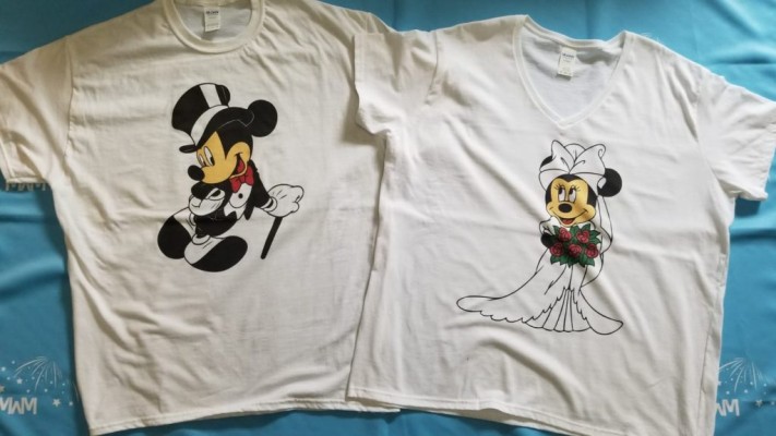 Minnie Mouse Bride, Mickey Mouse Groom, Just Married With Wedding Date, Married With Mickey