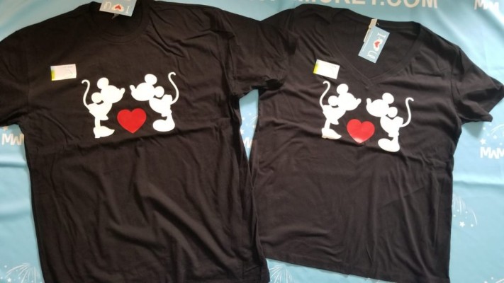 Mr and Mrs Couple Shirts, Custom Names, Mickey Minnie Mouse Cute Kissing