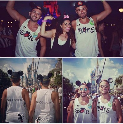 LGBT Gay Cutest Matching Soulmate Shirts With Custom Date and Kissing Mickey Mouse