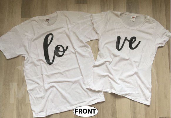 Adorable LOVE matching engagement wedding anniversary gift tshirts for couples plus sized etsy store unisex graphic tee wife girlfriend 2019