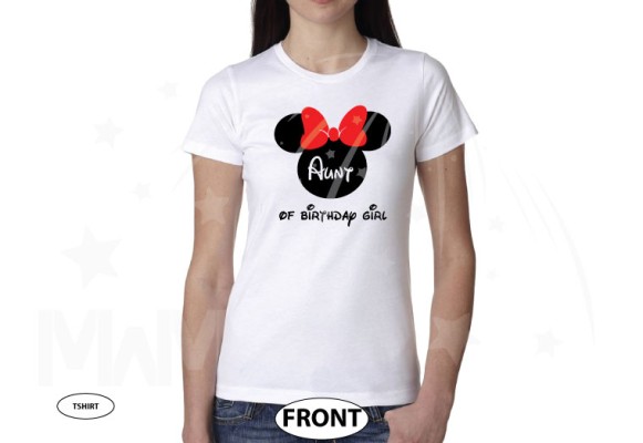 Aunt (Mom, Dad, ect) of the Birthday Girl (Boy), Cinderella Castle, Minnie Mouse Head With Cute Red Bow,  Family Vacation 2022