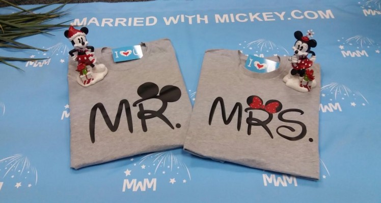 Cute Mr Mrs Mickey Minnie Couple Shirts With Big Ears and Custom Name