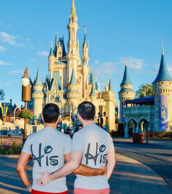 LGBT Gay His Matching Couple Shirts Mickey Mouse Cute Kissing