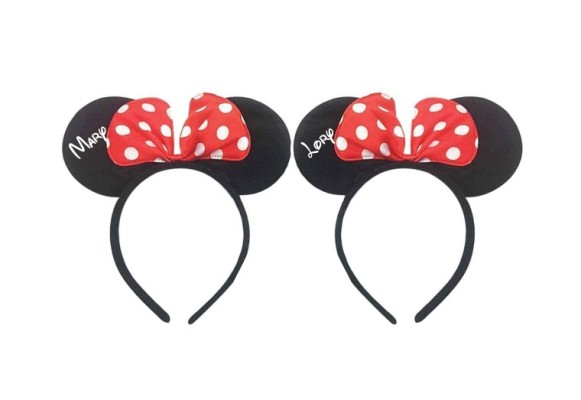 Minnie Mouse matching Ears LGBT Walt Disney World Mouse bachelorette party hers Disneyland vacation cute headbands