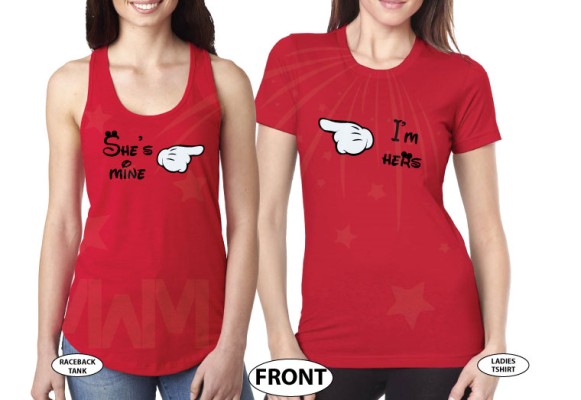 LGBT Lesbian I'm Her Princess She's My Princess With Mickey Mouse Pointing Hands