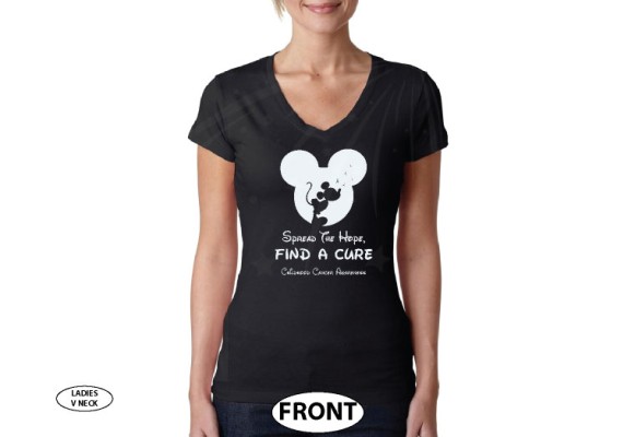 Spread The Hope Find a Cure Childhood Cancer Awareness slogan with Mickey Mouse silhouette shirt store custom create make your own etsy