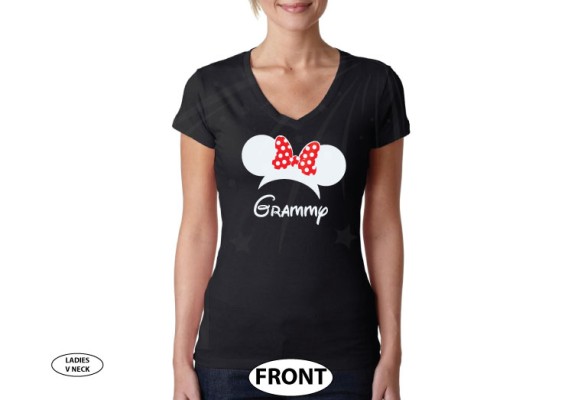 Shirt for Grammy with Minnie Mouse Head and Ears cute red polka dots bow