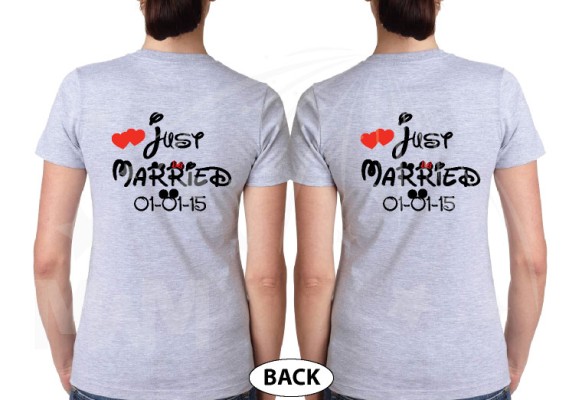 GBT Lesbian Just Married cute couple matching apparel for Mrs with custom text