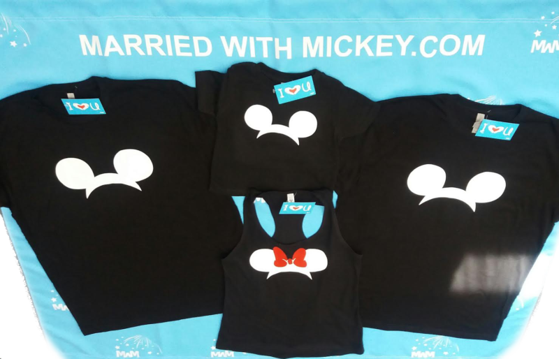 Family Shirts His Hers Theirs With Mickey Mouse Pointing Hands Minnie Mouse Cute Head Red Bow Mickey Mouse Head Pants mwm married with mickey