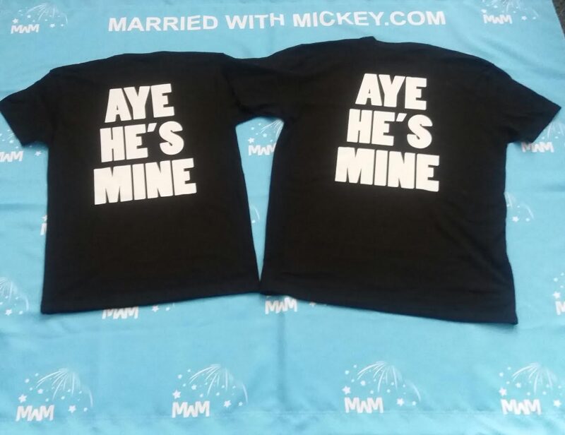 LGBT Gay Matching Shirts Aye He's Mine Mickey Mouse Pointing Hand Married With Mickey