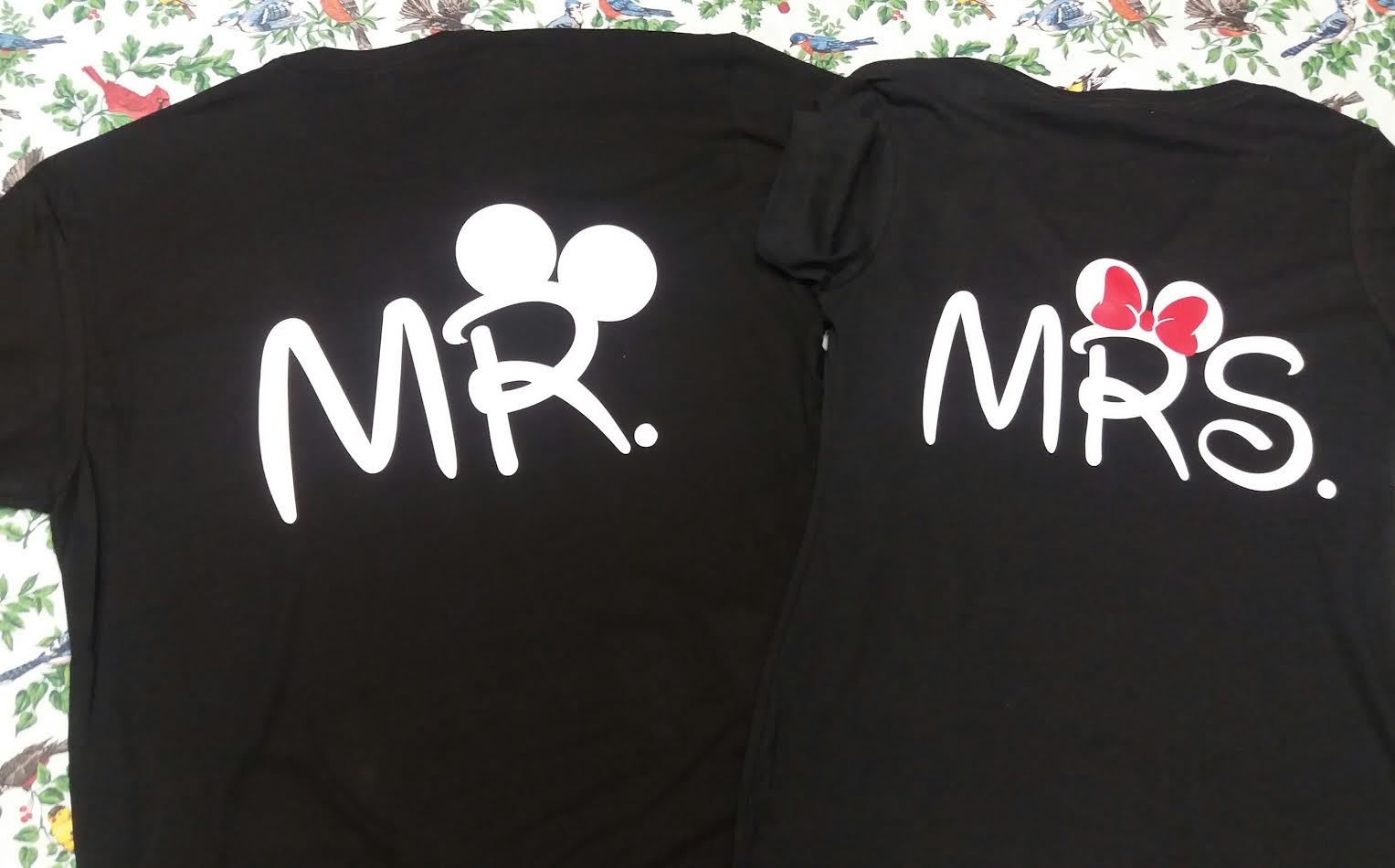 Custom MR and MRS His and Her couple matching T-shirts set with mouse ears