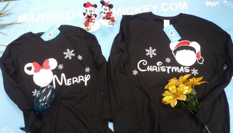 Merry Christmas Disney Matching Shirts Mickey and Minnie Mouse Heads with Snowflakes World's Cutest Matching Couple Shirts etsy holidays 5XL, married with mickey