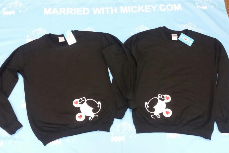 LGBT Lesbian Mrs With Little Minnie Mouse Cute Kiss Couple Shirts Married With Mickey MWM