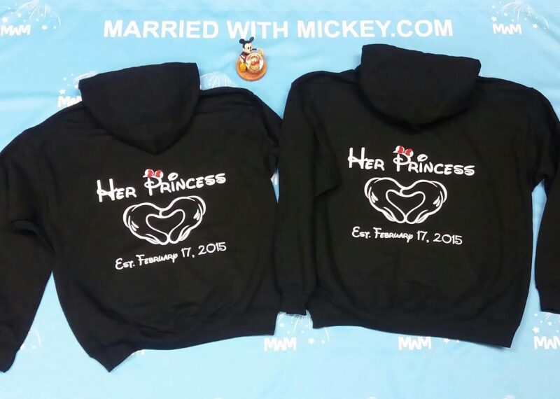 LGBT Lesbian Coule Shirts She's Mine Her Princess With Mickey's Hands and Wedding Date MWM Married With Mickey