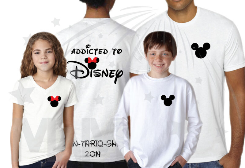 Addicted To Disney 3 and more Shirts With Mickey Minnie Mouse Heads Last Name Special Date married with mickey mwm